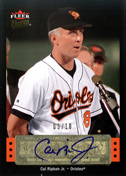 Cal Ripken Jr. Autographed Baseball Card