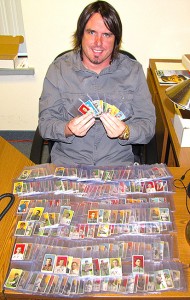 Bob with T206 Baseball Cards