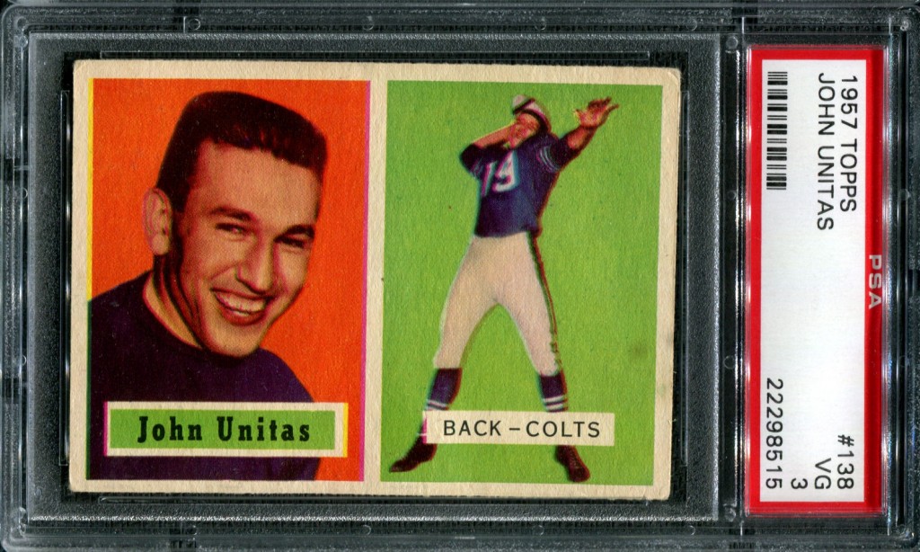 1957 Topps Johnny Unitas Rookie Card PSA 3