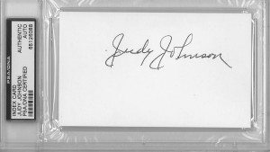 Judy Johnson Autographed Index Card