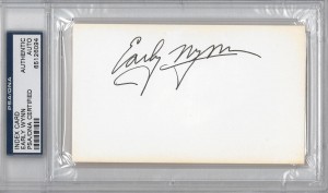 Early Wynn Autographed Index Card