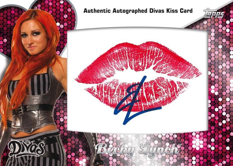 The always popular Divas Kiss Cards return with on-card lip prints. 