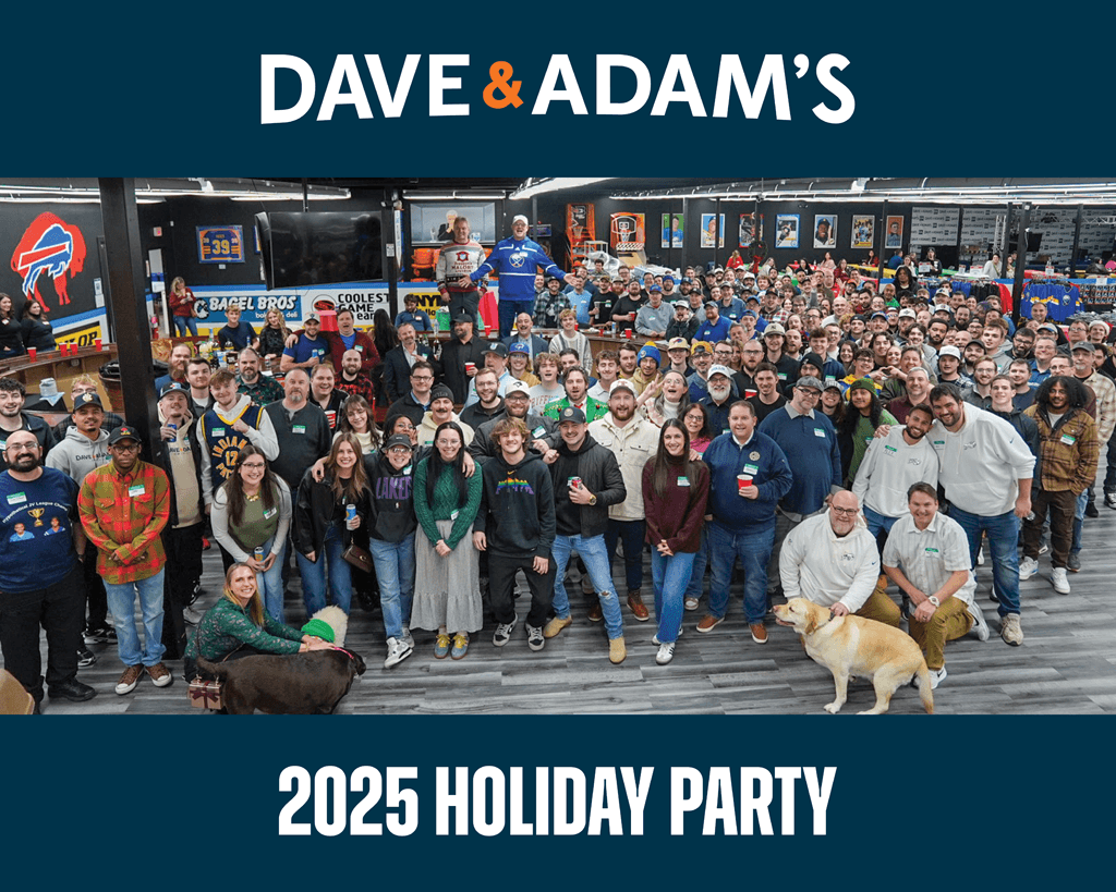 Dave and Adam's team holiday photo